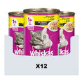 WHISKAS Aliment chat adulte poulet 12 x 400 g